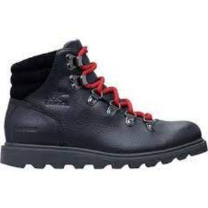 BRAND NEW BOYS SOREL BLACK LEATHER WATERPROOF MADSON HIKING BOOT SIZE 2